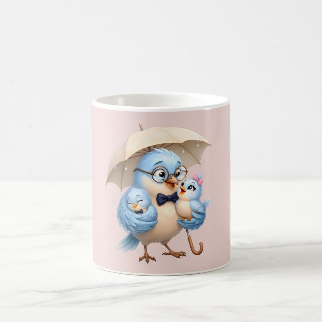 Vater-Vogel-Kaffeetasse Dad Geschenk Design Kaffeetasse (Mittel)