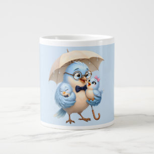 Vater-Vogel-Kaffeetasse, süßes Familengeschenk Jumbo-Tasse