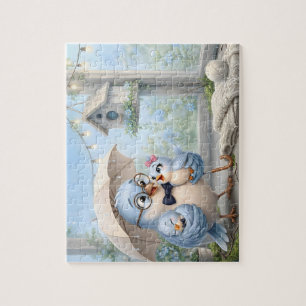 Vater-Vogel-Kunstpuzzle mit Launen Puzzle
