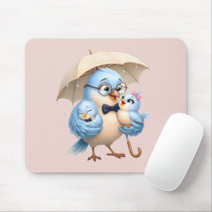 Vater-Vogel-Mauspad Süßes Familien-Design Mousepad