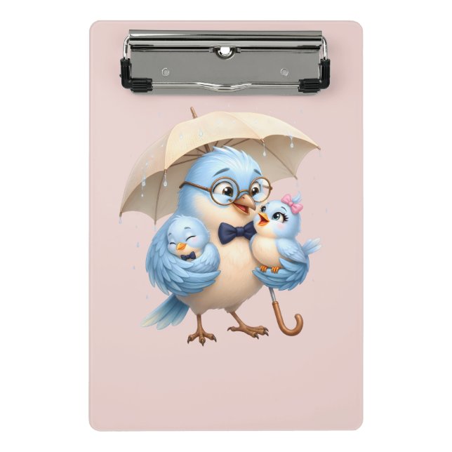 Vater Vogel Mini-Clip-Board Süße Vogel-Kunst Mini Klemmbrett (Vorderseite)