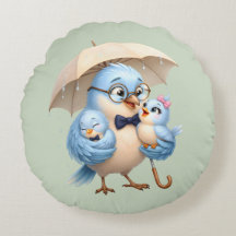 Vater-Vogel-Rundkissen Familienliebe