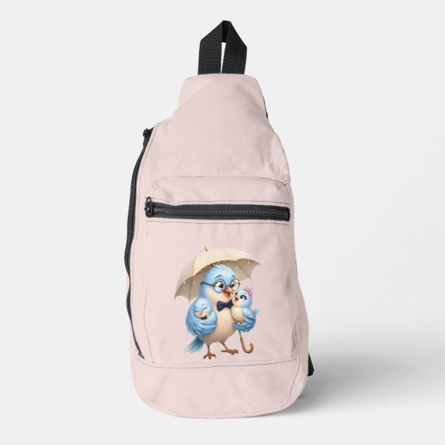 Vater-Vogeltasche Crossbody Bag (Vorderseite)