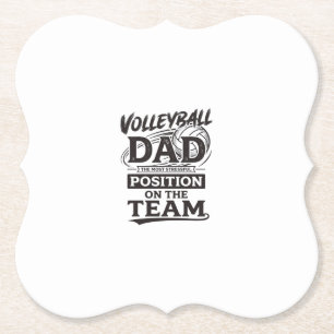 Vater-Volleyball-Fun-Shirt mit Vintage-Teampositio Untersetzer