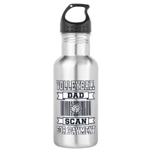 Vater-Volleyball-Scan zur Zahlung Lustiges Shirt-D Edelstahlflasche