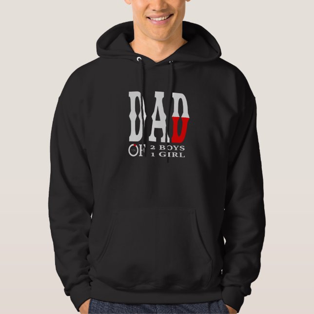 Vater von 2 Jungen 1 Mädchenvater oder Großvater v Hoodie (Vorderseite)
