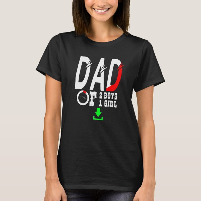 Vater von 2 Jungen 1 Mädchenvater oder Großvater v T-Shirt (Vorderseite)