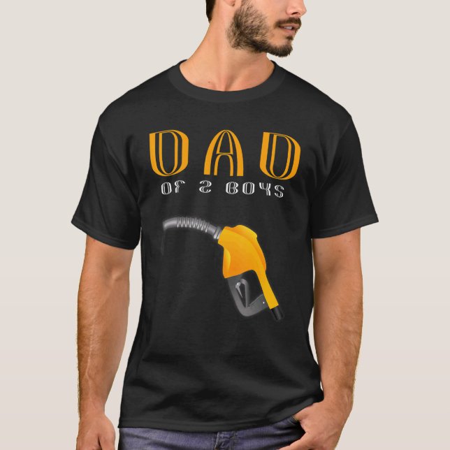 Vater von 2 Jungen Vater oder Großvater von 2 Kind T-Shirt (Vorderseite)