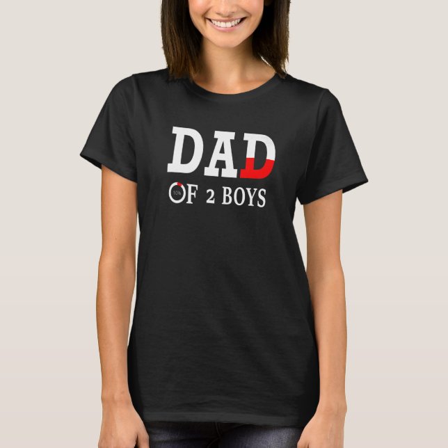 Vater von 2 Jungen Vater oder Großvater von 2 Kind T-Shirt (Vorderseite)
