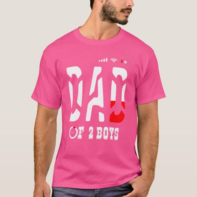 Vater von 2 Jungen Vater oder Großvater von 2 Kind T-Shirt (Vorderseite)
