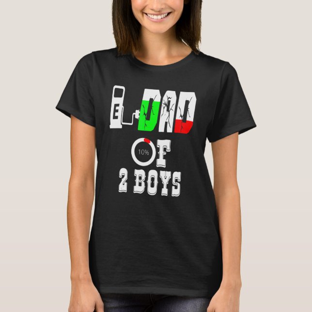 Vater von 2 Jungen Vater oder Großvater von 2 Kind T-Shirt (Vorderseite)