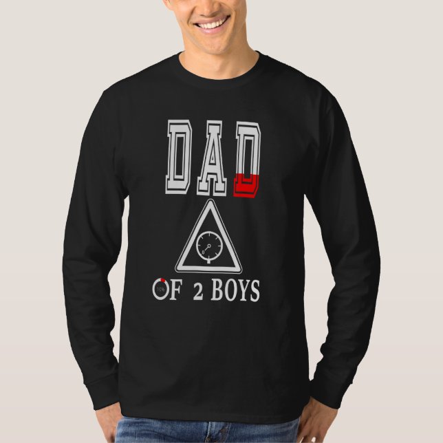 Vater von 2 Jungen Vater oder Großvater von 2 Kind T-Shirt (Vorderseite)