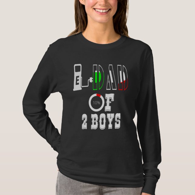 Vater von 2 Jungen Vater oder Großvater von 2 Kind T-Shirt (Vorderseite)