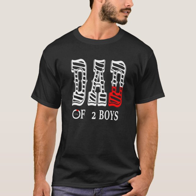 Vater von 2 Jungen Vater oder Großvater von 2 Kind T-Shirt (Vorderseite)