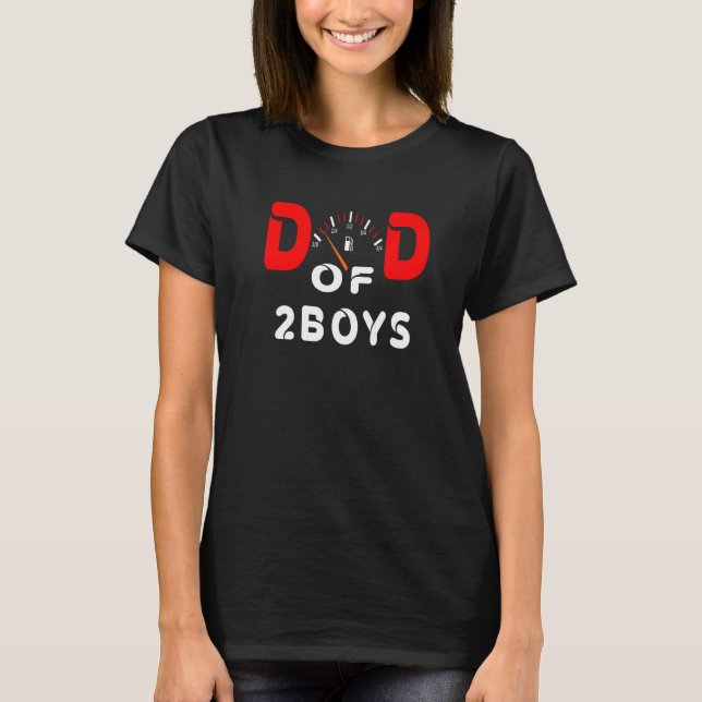 Vater von 2 Jungen Vater oder Großvater von 2 Kind T-Shirt (Vorderseite)