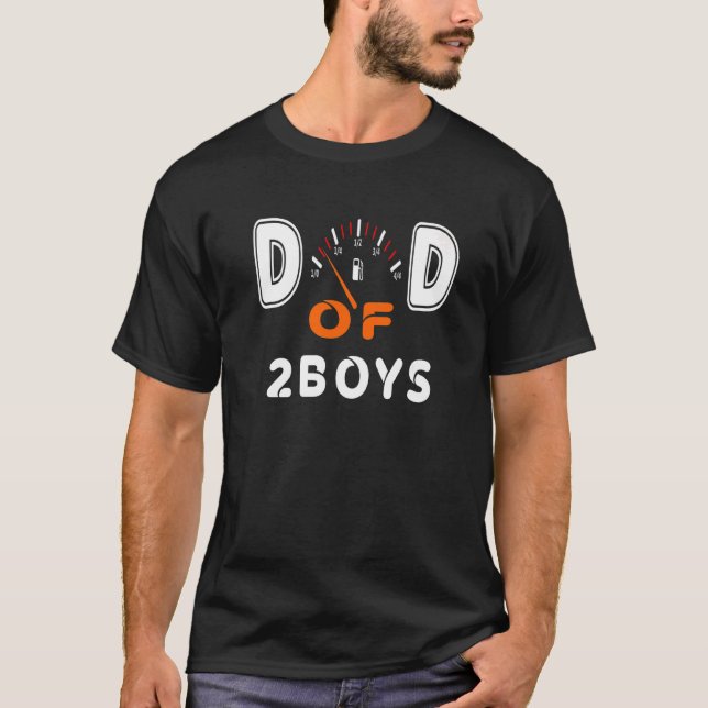 Vater von 2 Jungen Vater oder Großvater von 2 Kind T-Shirt (Vorderseite)