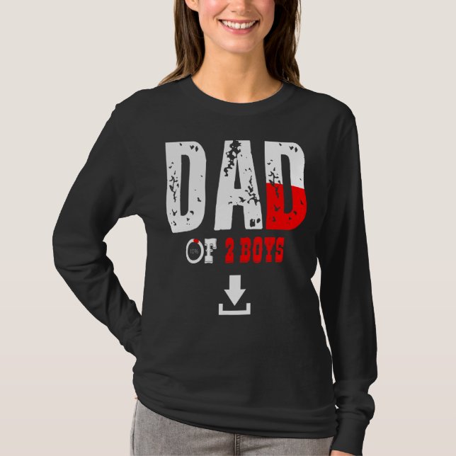 Vater von 2 Jungen Vater oder Großvater von 2 Kind T-Shirt (Vorderseite)