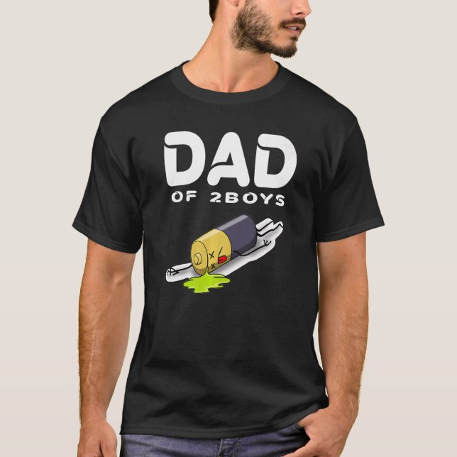 Vater von 2 Jungen Vater oder Großvater von 2 Kind T-Shirt (Vorderseite)