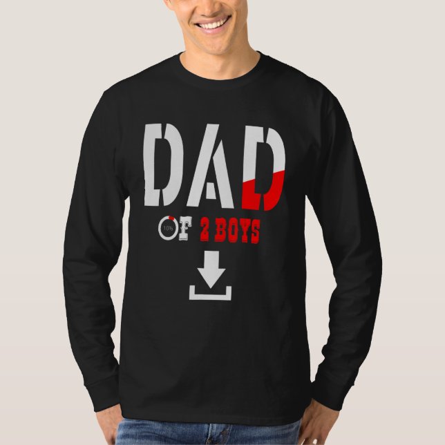 Vater von 2 Jungen Vater oder Großvater von 2 Kind T-Shirt (Vorderseite)