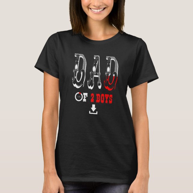 Vater von 2 Jungen Vater oder Großvater von 2 Kind T-Shirt (Vorderseite)