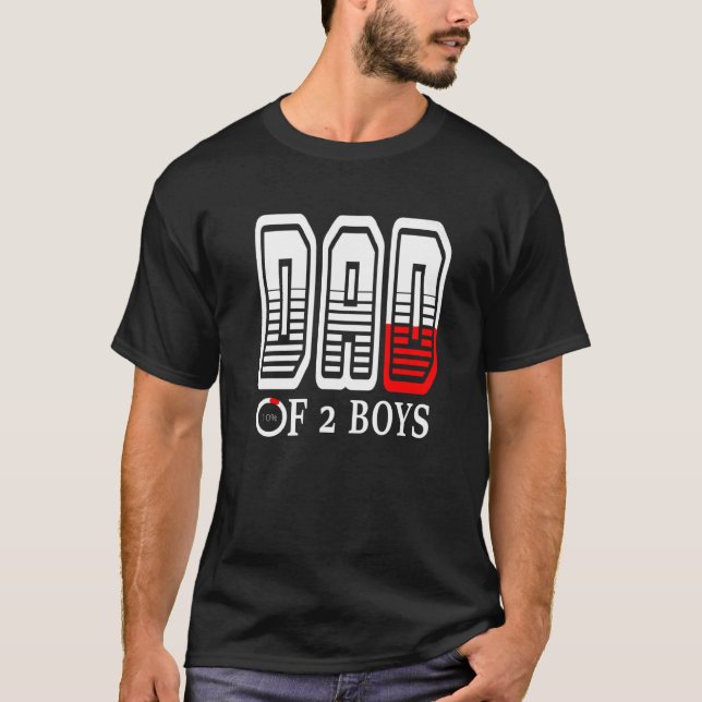 Vater von 2 Jungen Vater oder Großvater von 2 Kind T-Shirt (Vorderseite)