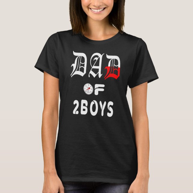 Vater von 2 Jungen Vater oder Großvater von 2 Kind T-Shirt (Vorderseite)