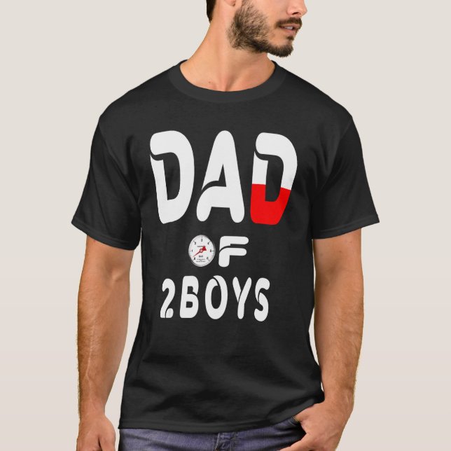 Vater von 2 Jungen Vater oder Großvater von 2 Kind T-Shirt (Vorderseite)