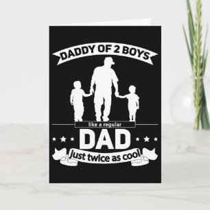 Vater von 2 Jungen Vatertag Daddy von zwei Söhnen Karte