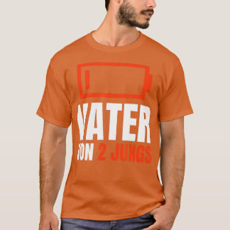 Vater von 2 Jungs Batterie leer Vatertag Jungen T-Shirt