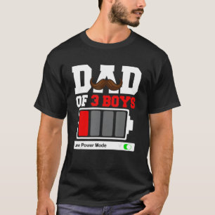 Vater von 3 Boys mit niedriger Akkubetriebsdauer i T-Shirt