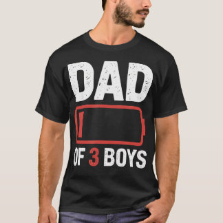 Vater von 3 Jungs Lustig Erschöpft T-Shirt