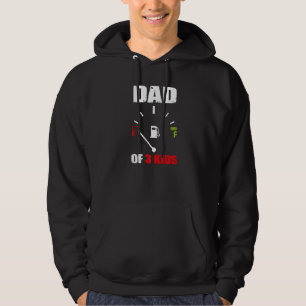 Vater von 3 Kindern Vintage-Vater Batterie leer Va Hoodie