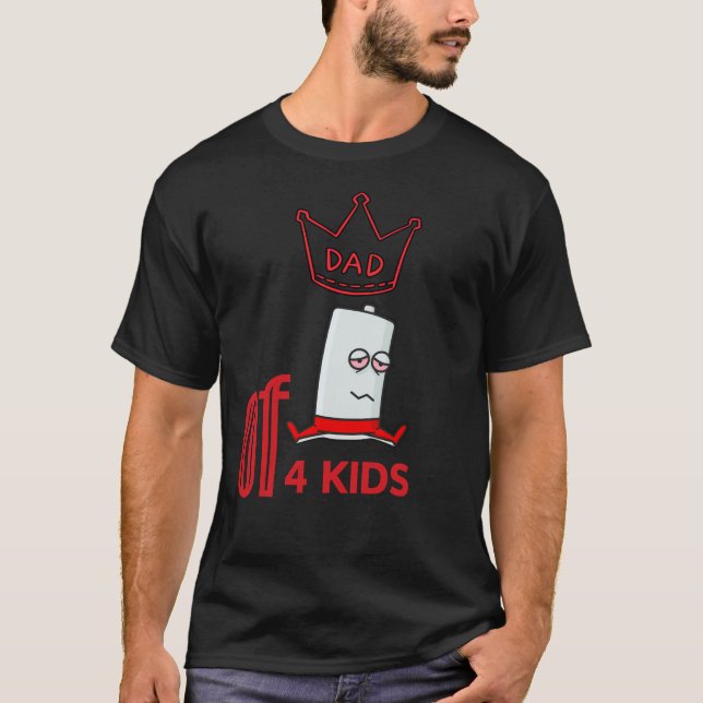 Vater von 4 Kindern T - Shirt (Vorderseite)