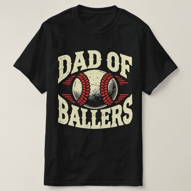 Vater von Ballern Baseball T-Shirt (Design vorne)