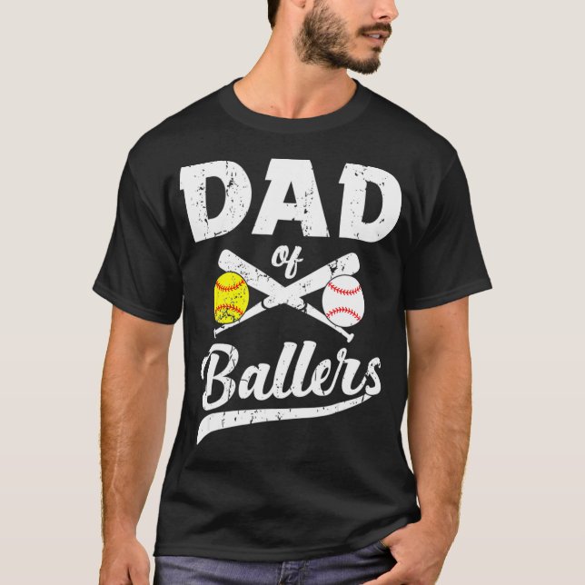 Vater von Ballern Baseball und Softball Player Vat T-Shirt (Vorderseite)
