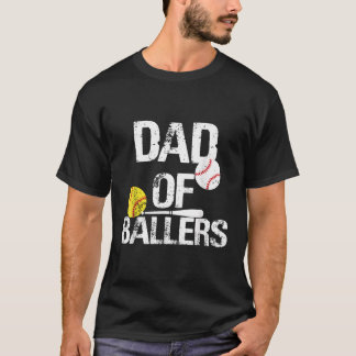 Vater von Ballern Vater von Baseball und Softball  T-Shirt