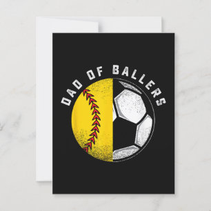 Vater von Ballers Pater Son Softball Soccer Player Postkarte