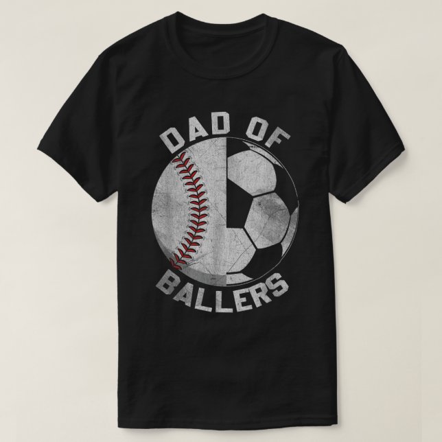 Vater von Ballers Soccer Baseball Ball Ball Traine T-Shirt (Design vorne)