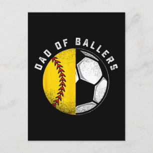 Vater von Ballers Vater Sohn Softball Fußballspiel Feiertagspostkarte