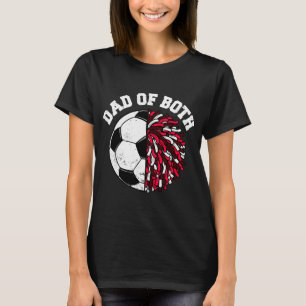 Vater von beiden Fußball Jubel Vater Lustiger Spor T-Shirt