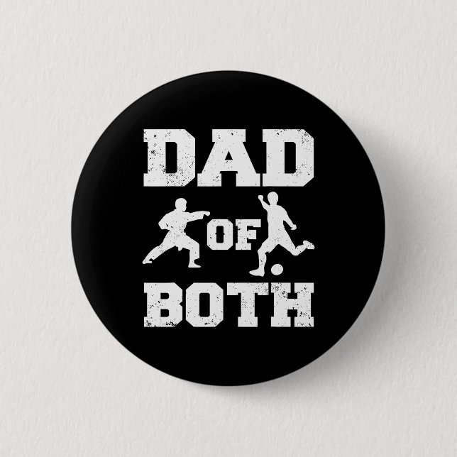 Vater von beiden lustigen Karate-Fußball-Vater Button (Vorderseite)