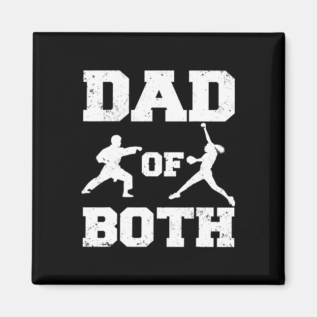 Vater von beiden lustigen Karate Softll Vater Magnet (Vorne)