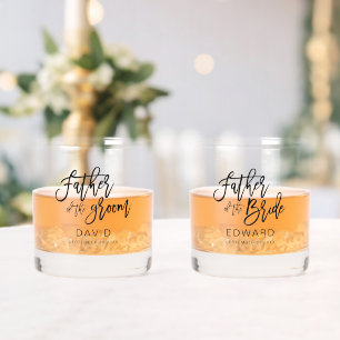 Vater von Braut und Geschenken Name Datum Hochzeit Whiskyglas