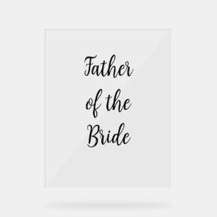 Vater von Bride Simple Wedding Black Typografy Acrylschild
