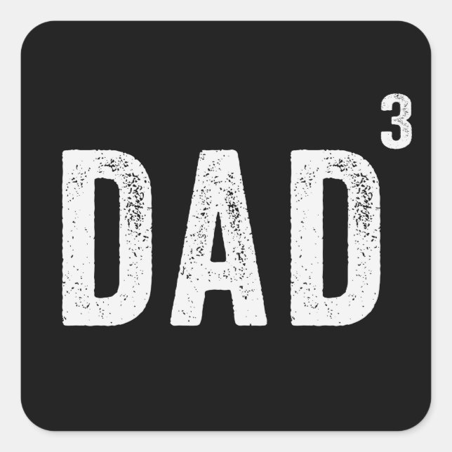 Vater von drei Kindern Quadratischer Aufkleber (Vorderseite)