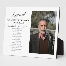 Vater von Groom Foto Sehr geehrte Lord Memorial We Fotoplatte