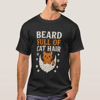 Vater von Katzen mit Bart Lustiger Katzenliebhaber T-Shirt