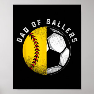 Vater von Llers Vater-Sohn-Softball-Fußballspieler Poster