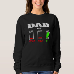Vater von Mama am Arbeitsplatz und Kinderbatterie  Sweatshirt