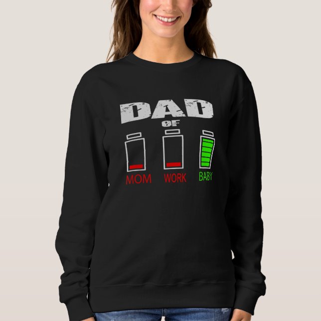 Vater von Mama am Arbeitsplatz und Kinderbatterie  Sweatshirt (Vorderseite)